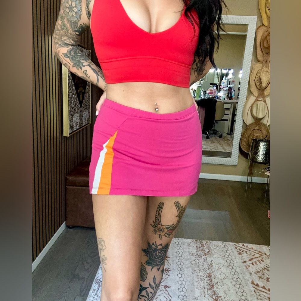 Vintage yipes Pink Mini SKORT with Orange Accent